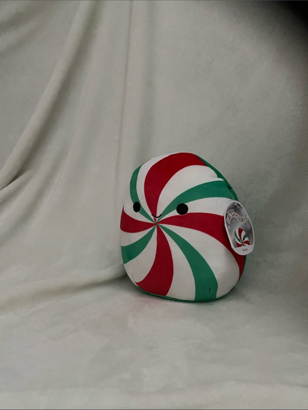 Squishmallows Peppermint Swirl Plush Accent Pillow - Red, Green & White